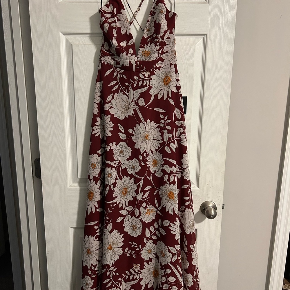 Lulu's Red and White Sleeveless Sundress for Weddings